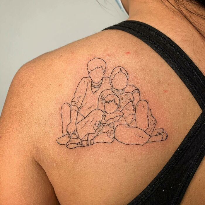Tatouage pour la famille : Silhouettes familiales