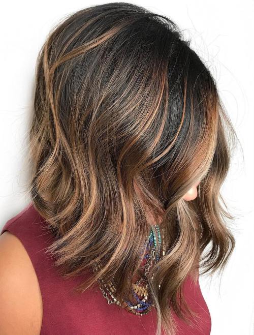 balayage miel sur carré plongeant