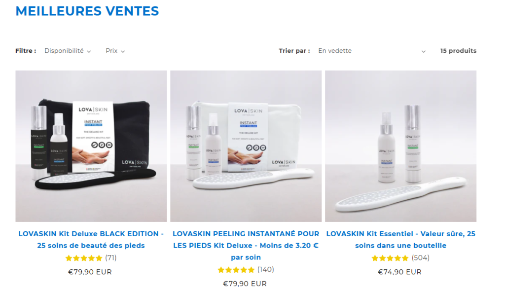 prix kits Lovaskin pour peeling des pieds