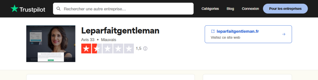Avis des utilisateurs sur le site Le Parfait Gentleman