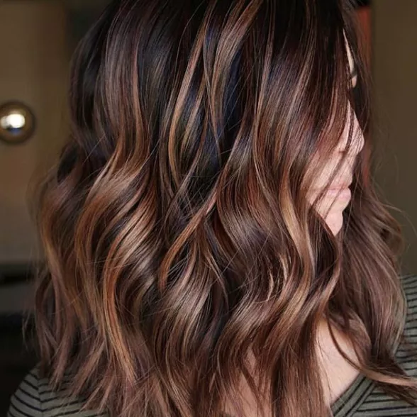 Mèches caramel brûlé