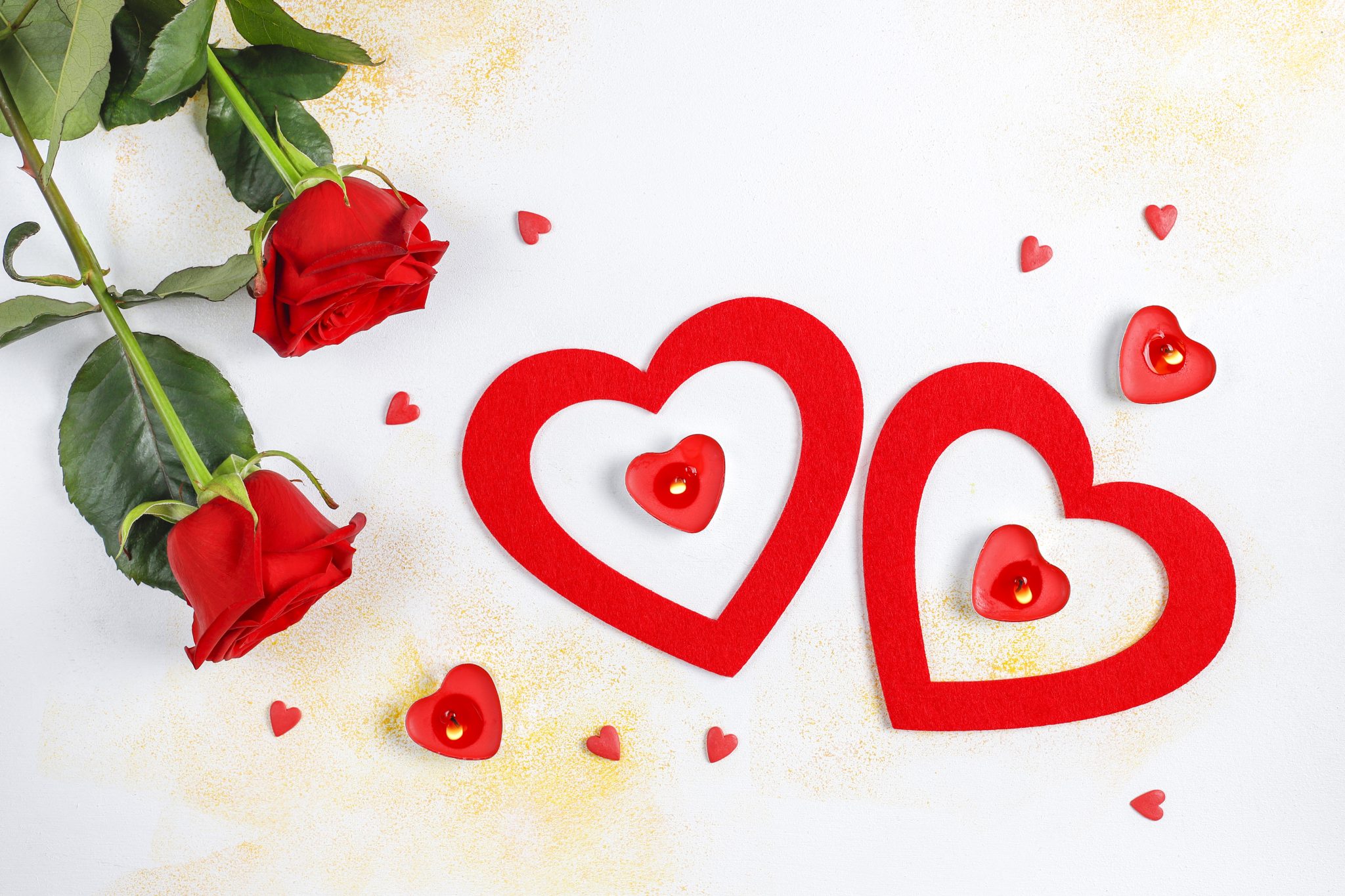 Valentine's day greeting card with rose flowers.