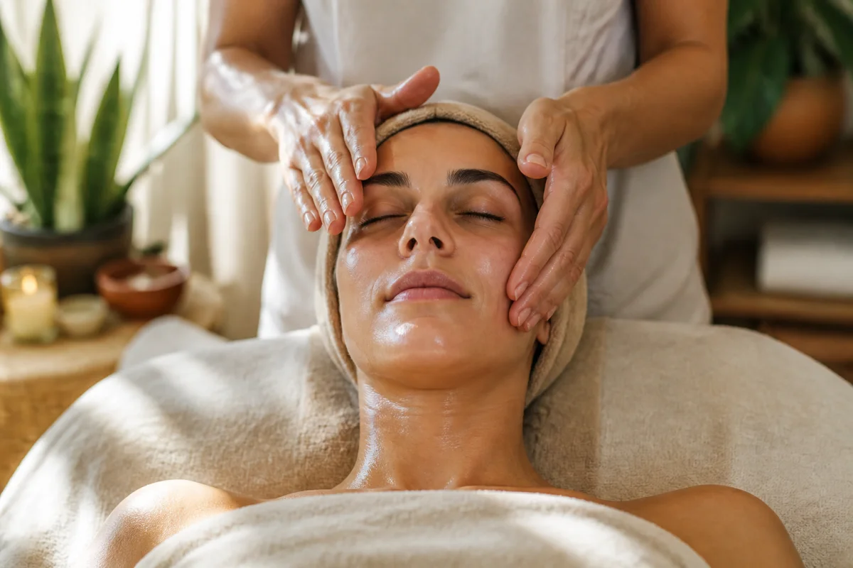 Massage FDL : soin du visage relaxant dans un cabinet de bien-être chaleureux à Clermont-Ferrand